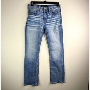 BKE Men's Aiden  Blue Light Wash Denim  Jeans Mid Rise 5-Pocket Button 27/30